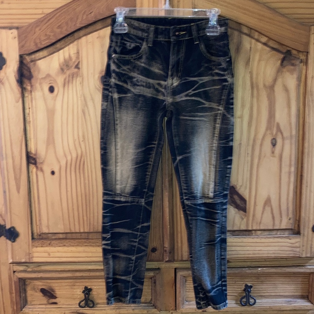 Boys Classic Brand Style 520 black gray distressed jeans size 12
